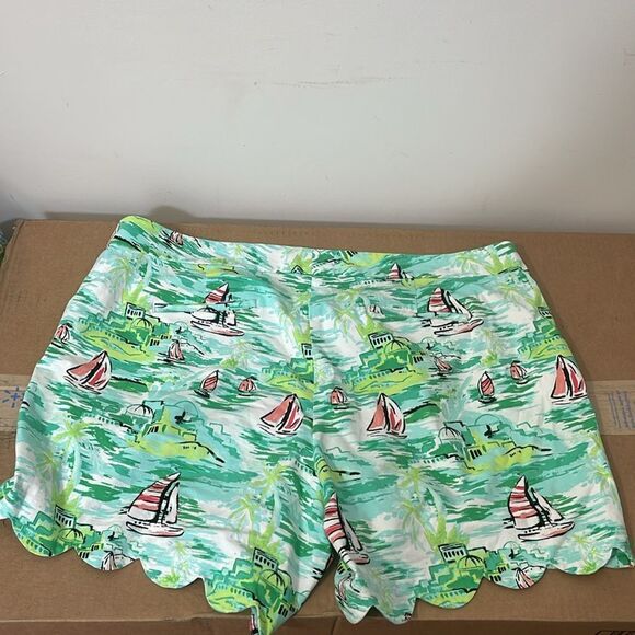 NWOT Crown & Ivy Scalloped Hem Shorts Sailboat Size 24W 24 plus - Picture 4 of 9